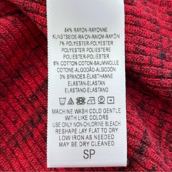 Maeve for Anthropologie Woman's Sz S "Arete" Red Ribbed Knit Midi Dress - Picture 6 of 6